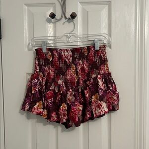 MAJORELLE Burgundy Floral Mini Skirt